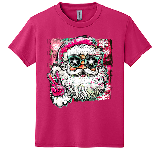 Youth Doodle Santa Christmas T-Shirt