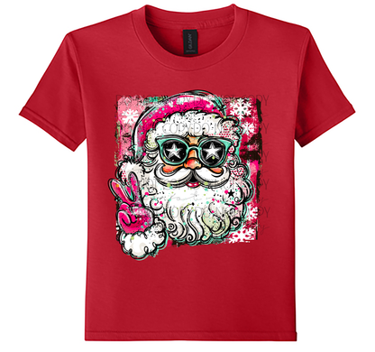 Youth Doodle Santa Christmas T-Shirt 🎅
