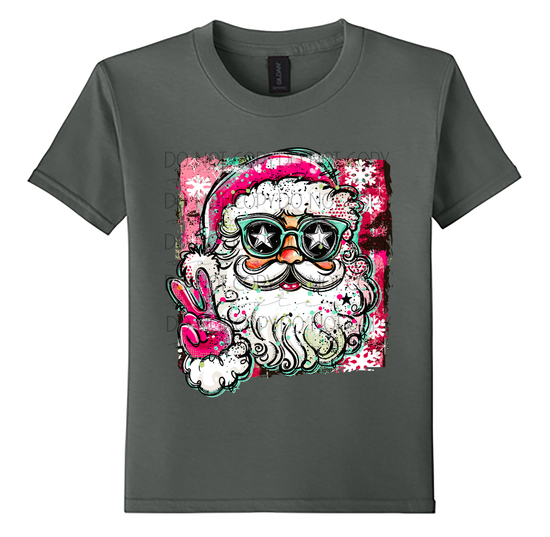 Youth Doodle Santa Christmas T-Shirt