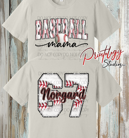 Custom Baseball Mama Personalized Shirt
