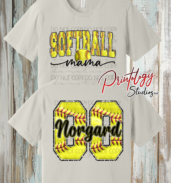 Custom Softball Mama Personalized Shirt