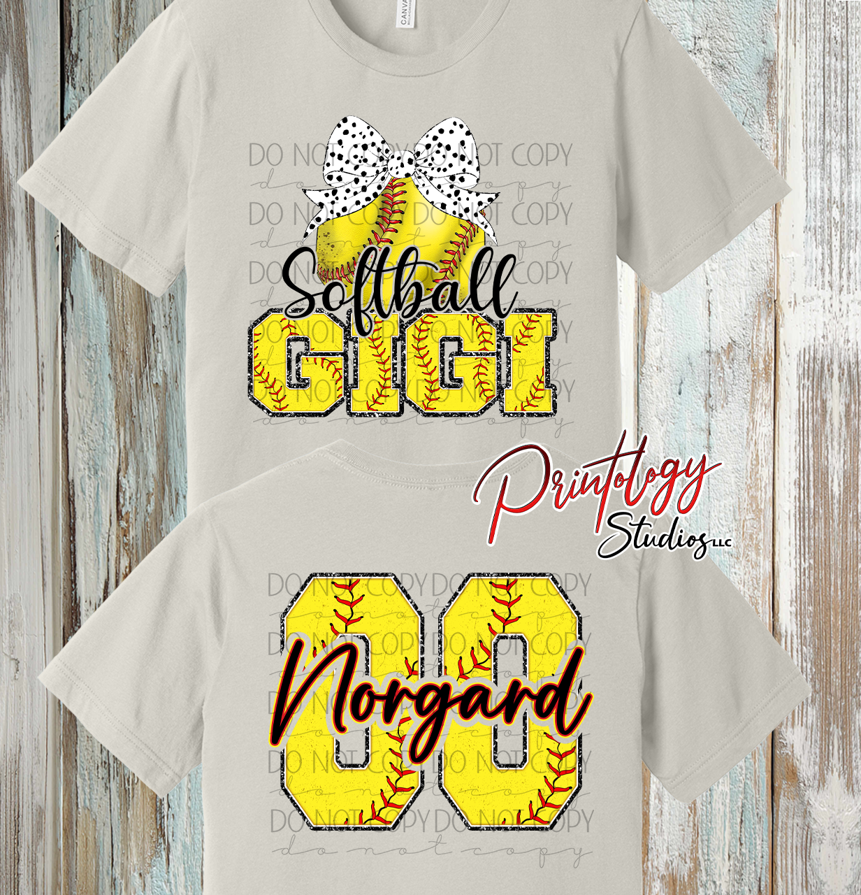 Custom Softball Gigi Shirt – Personalized Name & Number