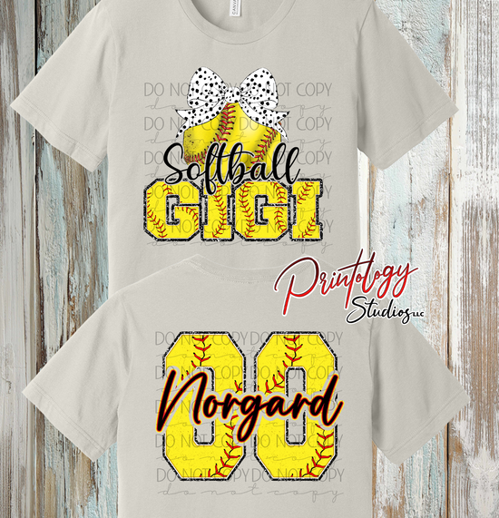 Custom Softball Gigi Shirt – Personalized Name & Number