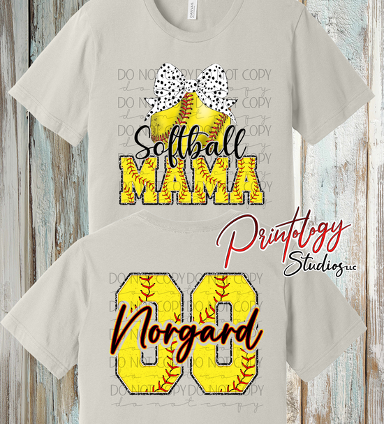 Custom Softball Mama Shirt – Personalized Name & Number