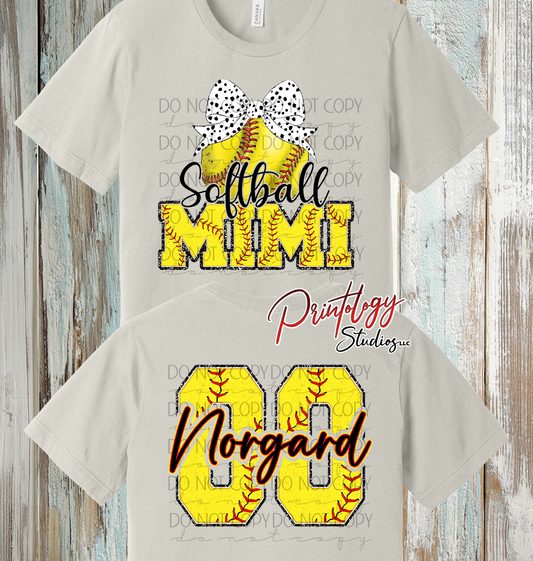 Custom Softball Mimi Shirt – Personalized Name & Number