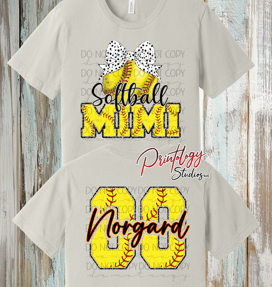Custom Softball Mimi Shirt – Personalized Name & Number