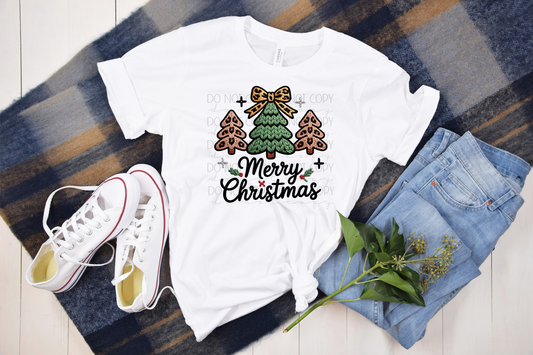 Merry Christmas – Faux Yarn Tree DTF Transfer