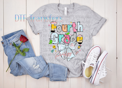 Fourth Grade Coquette Bow Design