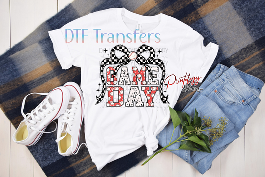 Game Day Bow – Baseball DTF Transfer