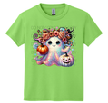 Youth-Cute Floral Ghost Halloween T-Shirt