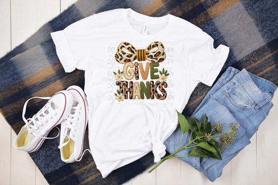“Give Thanks” Faux Yarn DTF Transfer