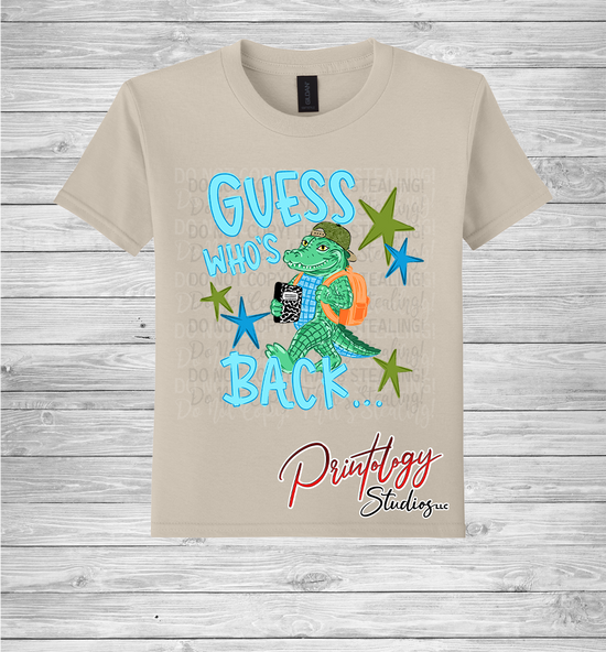 Youth Guess Who's Back… Back Again! Boys Back-to-School Alligator Shirt | Front & Back