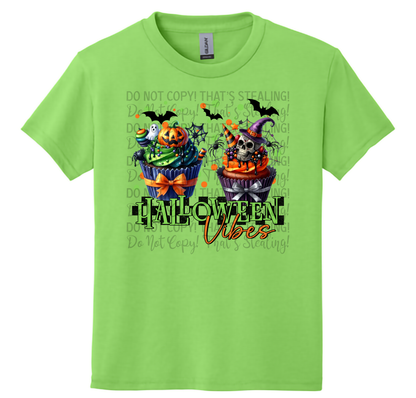 Youth Halloween Vibes Cupcake T-Shirt