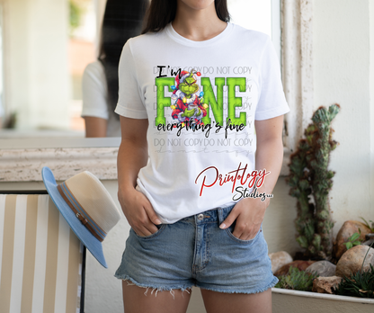 “I’m Fine… Everything’s Fine” Christmas DTF Transfer