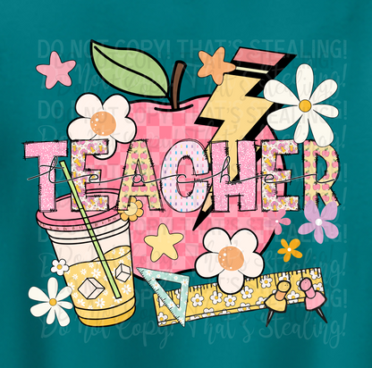 Colorful Teacher Shirt | DTF Printed | Back to School Shirt | Teacher Life Tee