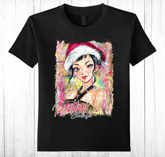 Youth Holiday Anime Girl Christmas T-Shirt