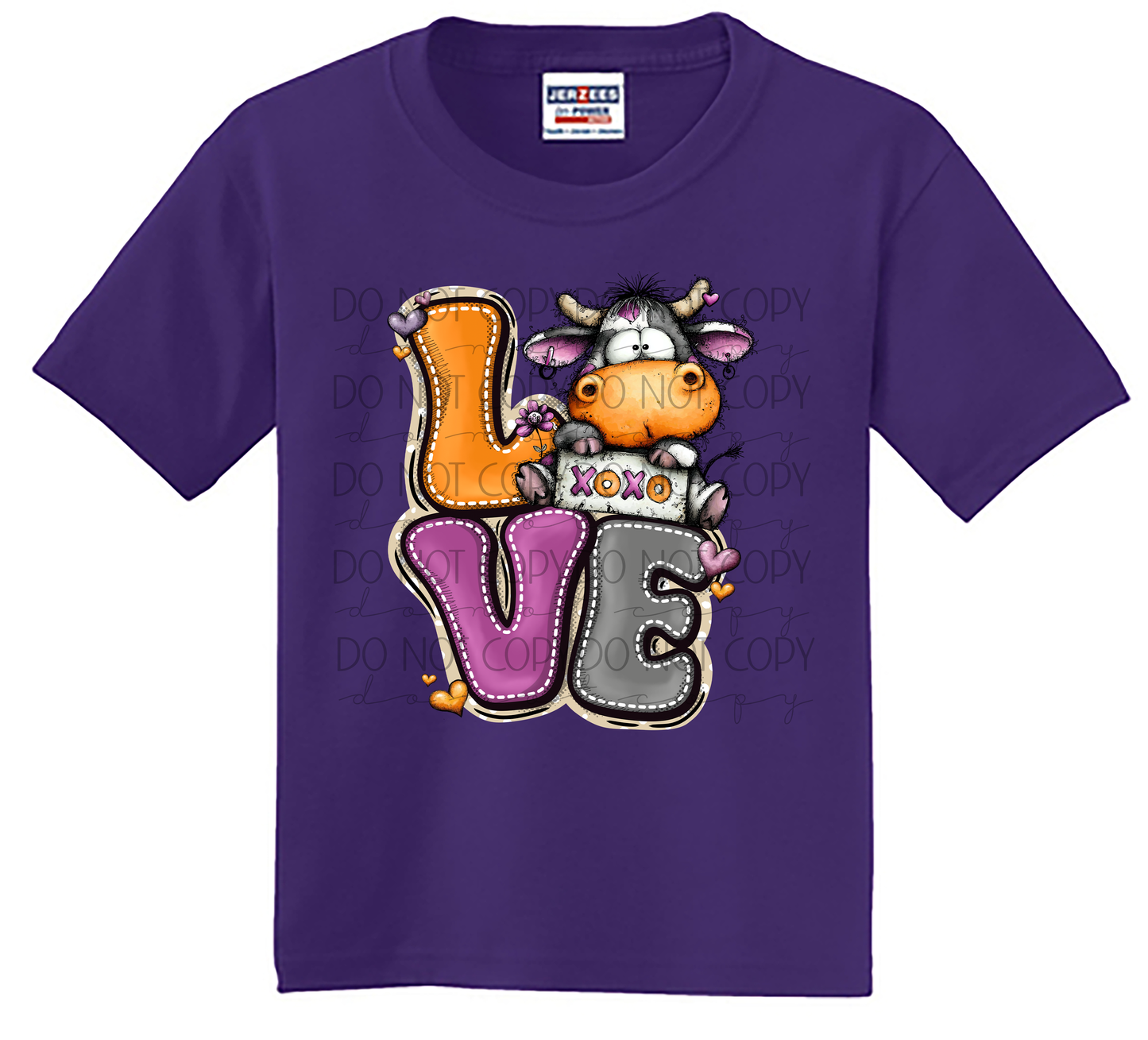 Youth LOVE Cow Valentine Shirt