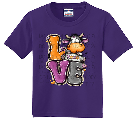 Youth LOVE Cow Valentine Shirt
