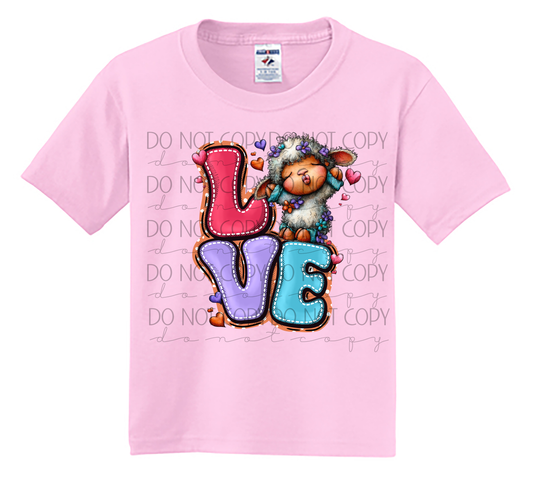 Youth LOVE Sheep Valentine Shirt