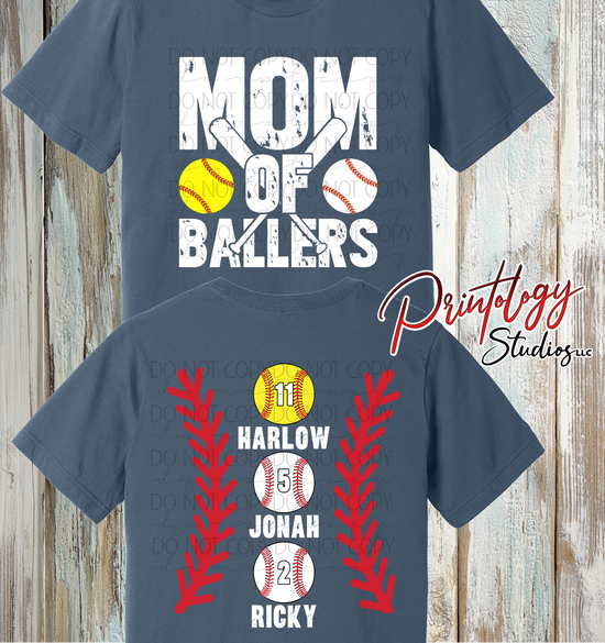 Mom of Ballers Custom Baseball & Softball Shirt