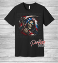 Patriotic Reaper T-Shirt – Grim Reaper American Flag Graphic Tee