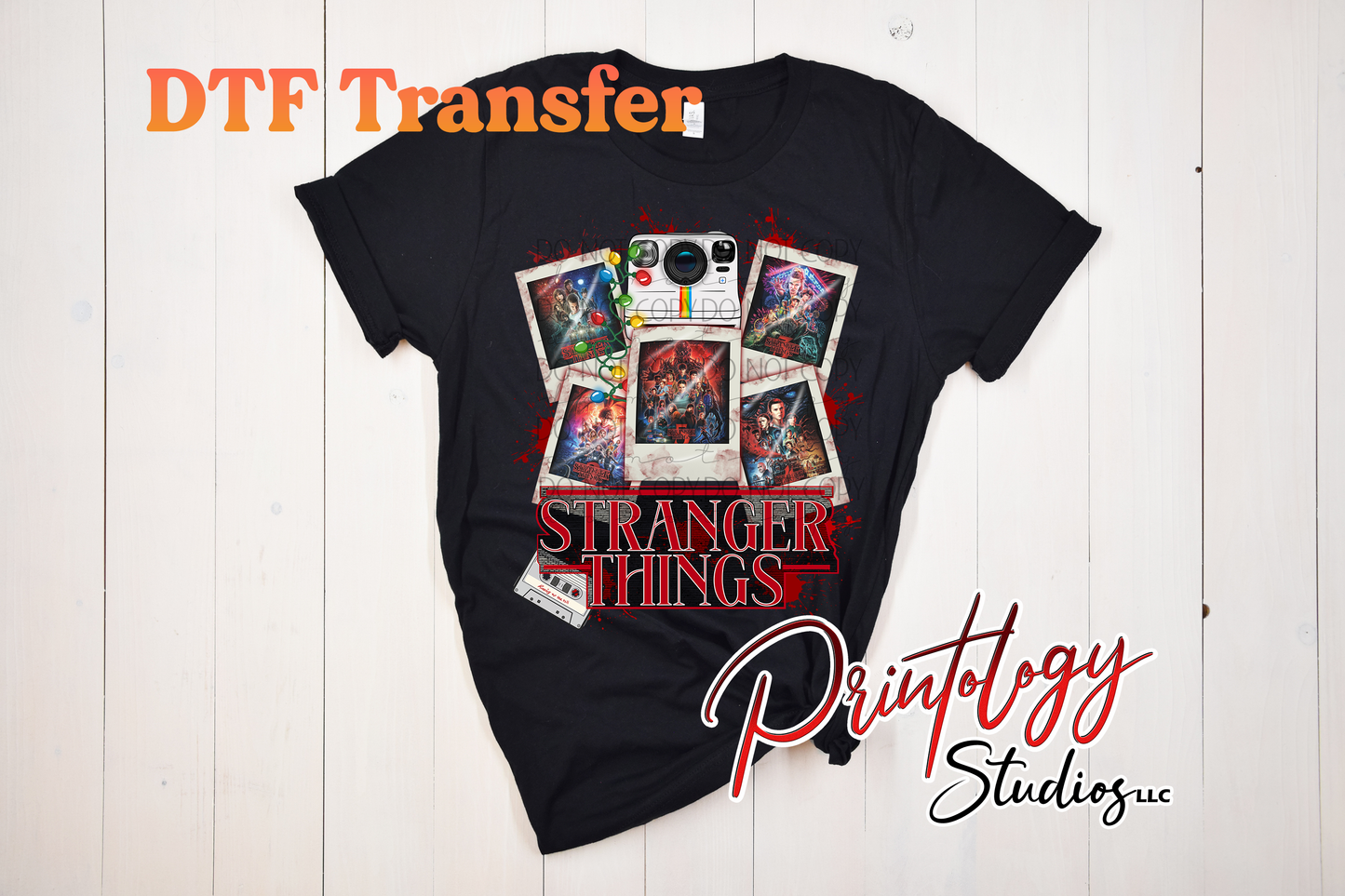 Retro Polaroid Horror-Inspired DTF Transfer