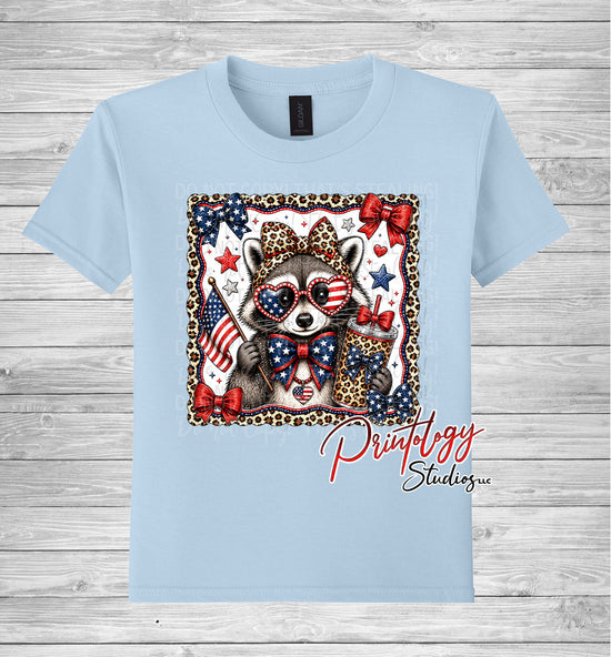 Youth Patriotic Raccoon T-Shirt