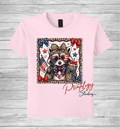 Youth Patriotic Raccoon T-Shirt