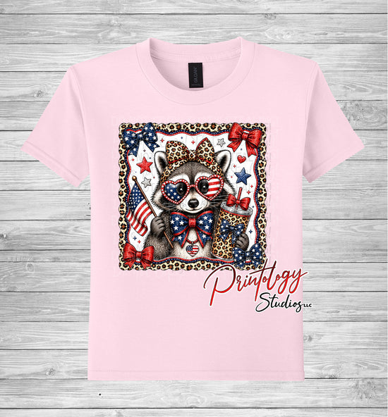 Youth Patriotic Raccoon T-Shirt