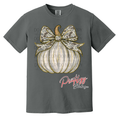 Glitter Print Leopard Bow Pumpkin Tee – Fall Vibes with a Touch of Wild
