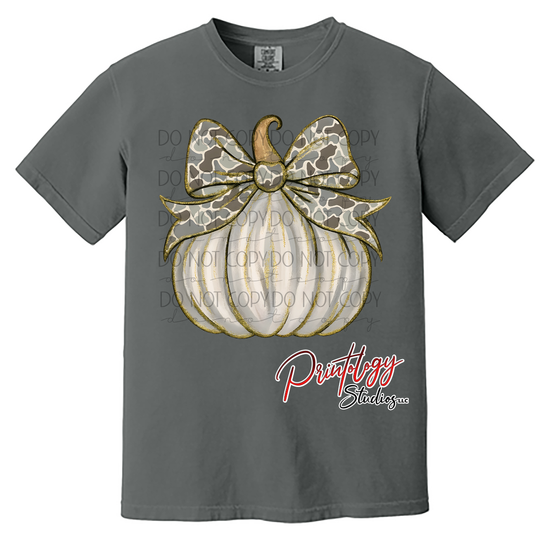 Glitter Print Leopard Bow Pumpkin Tee – Fall Vibes with a Touch of Wild