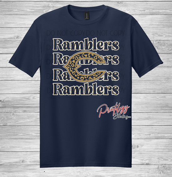 Ramblers Repeating Leopard Print Tee