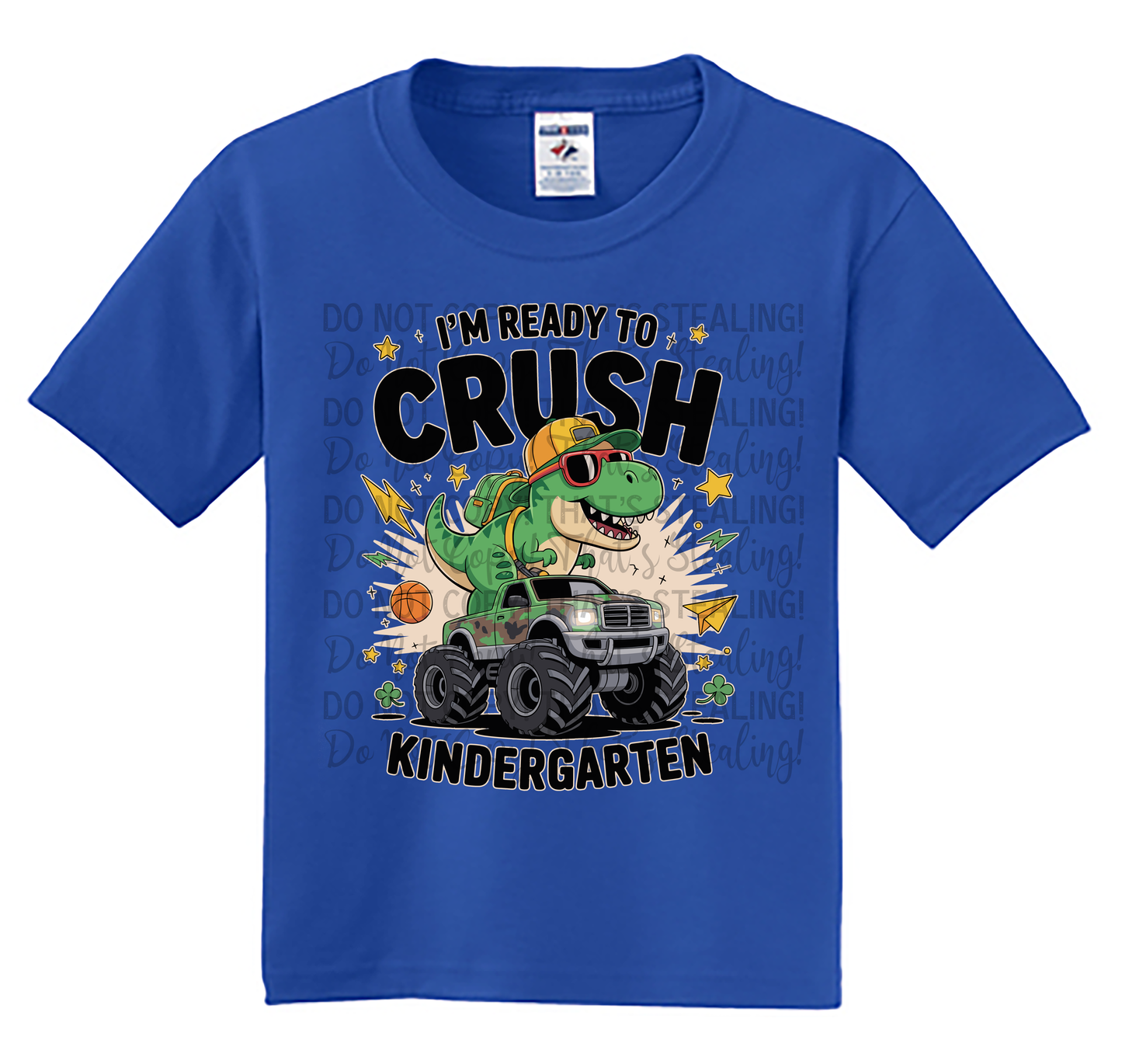 Ready to Crush Kindergarten Dino Tee - Youth