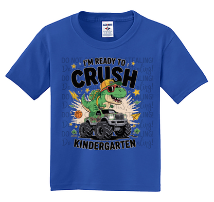 Youth Ready to Crush Kindergarten Dino Tee