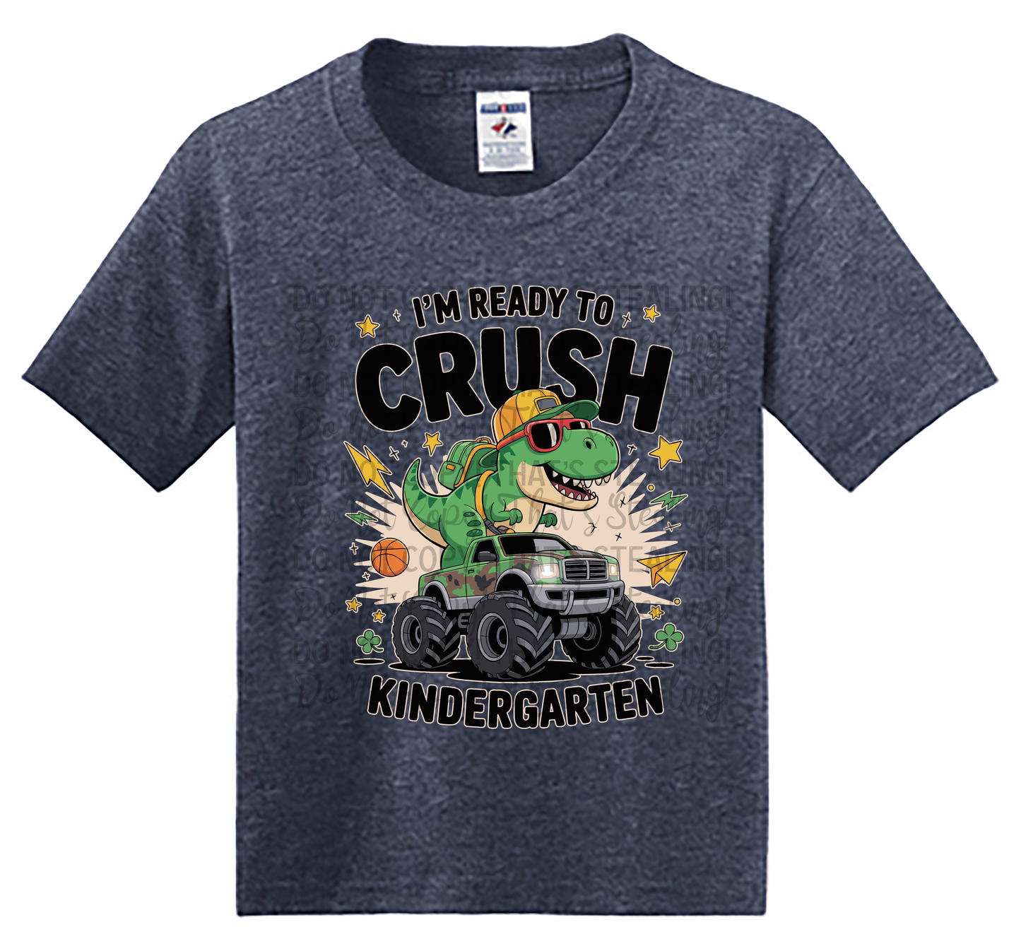 Ready to Crush Kindergarten Dino Tee - Youth