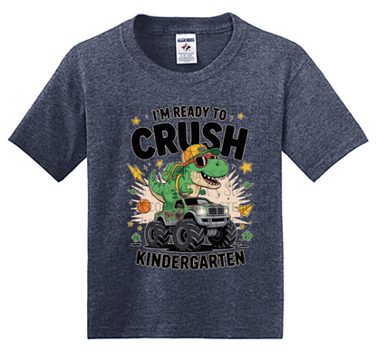 Youth Ready to Crush Kindergarten Dino Tee