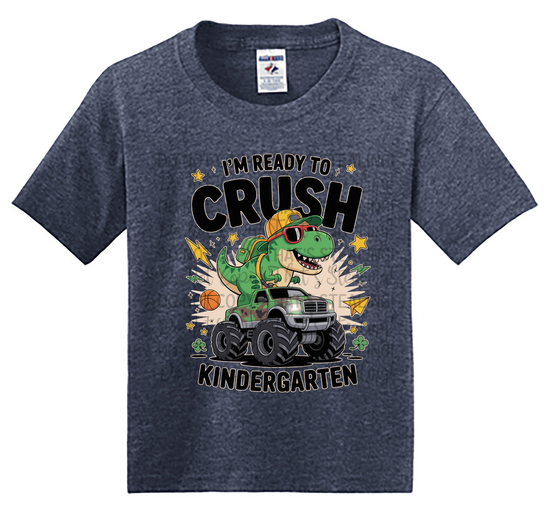 Youth Ready to Crush Kindergarten Dino Tee