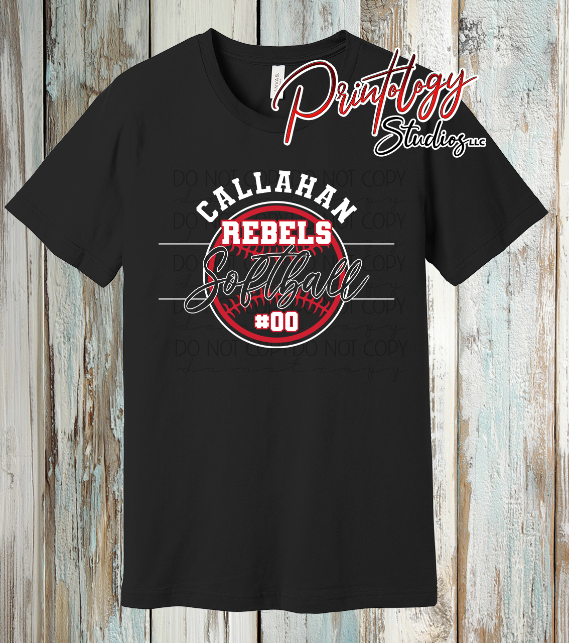 Callahan Rebels Softball Shirt – Custom Player Number Shirt