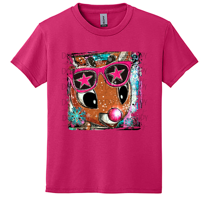 Youth Reindeer Selfie Christmas T-Shirt