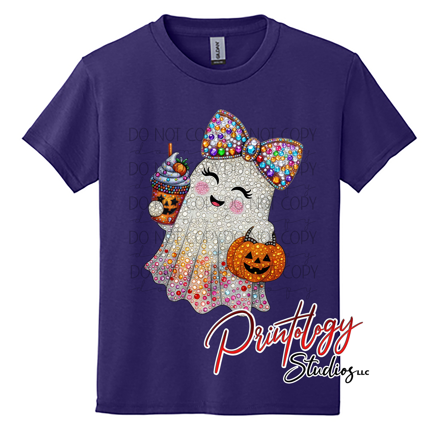 Youth Rhinestone Ghost Halloween Shirt