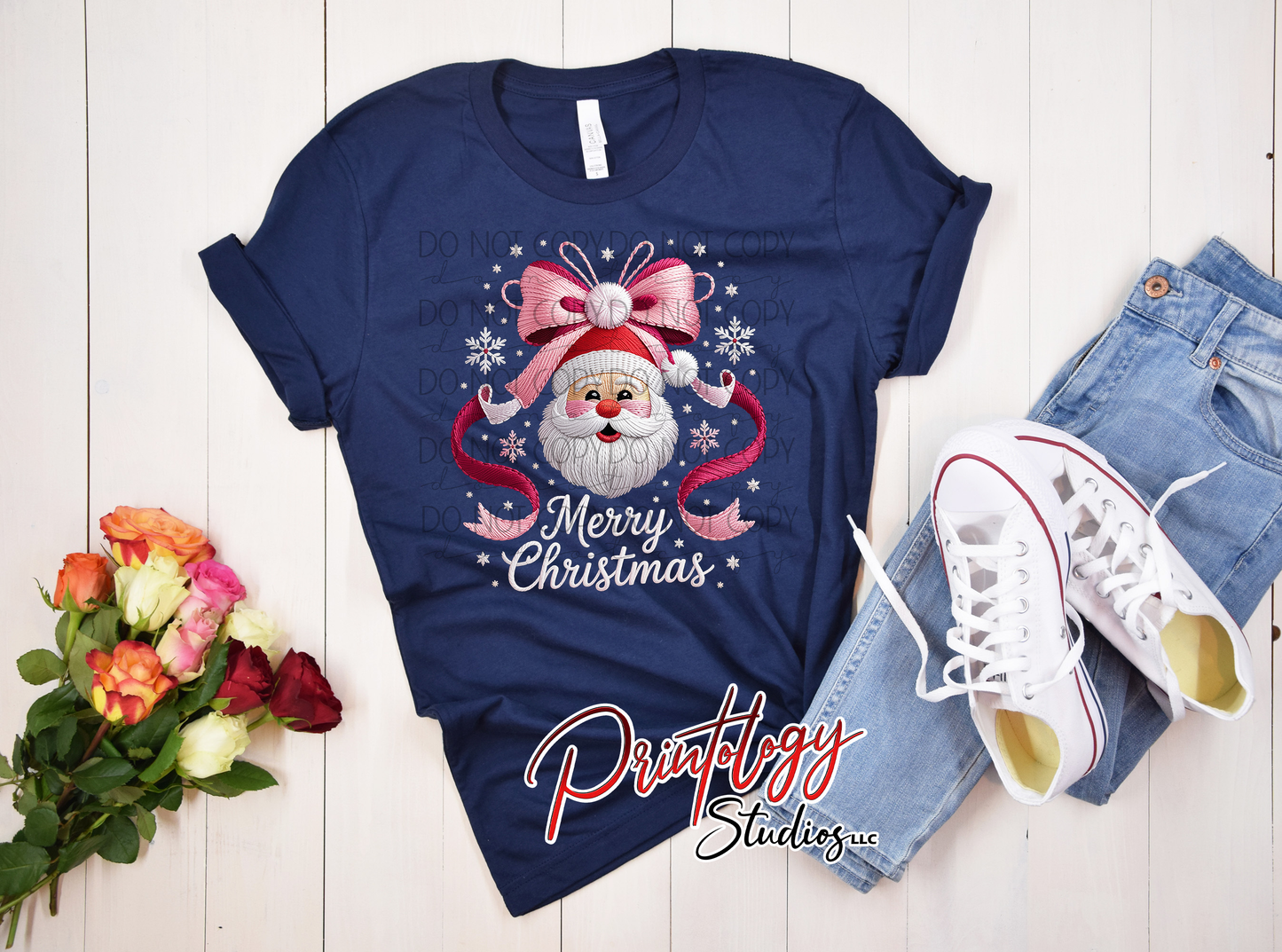 Merry Christmas Santa Bow – DTF Transfer