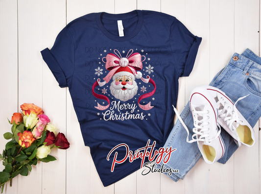 Merry Christmas Santa Bow – DTF Transfer
