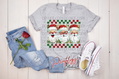 Triple Santa Faces Christmas DTF Transfer