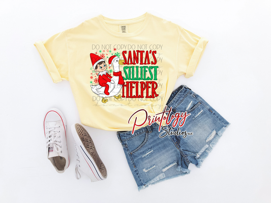 Santa’s Silliest Helper – Funny Christmas DTF Transfer