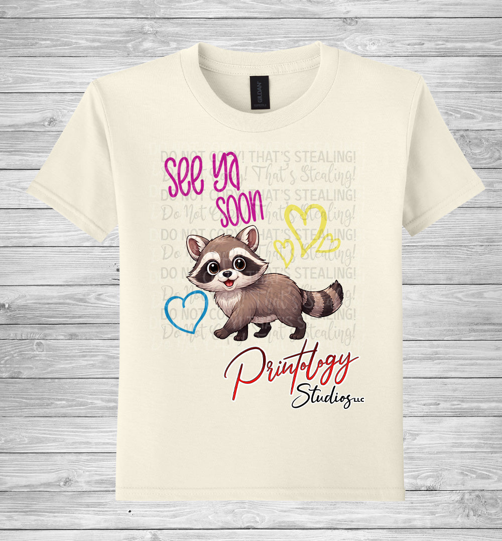 Youth See Ya Soon Raccoon Graphic T-Shirt
