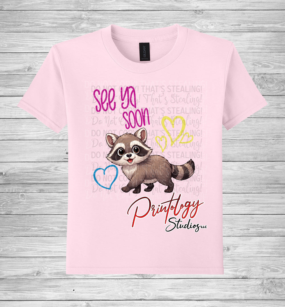 Youth See Ya Soon Raccoon Graphic T-Shirt