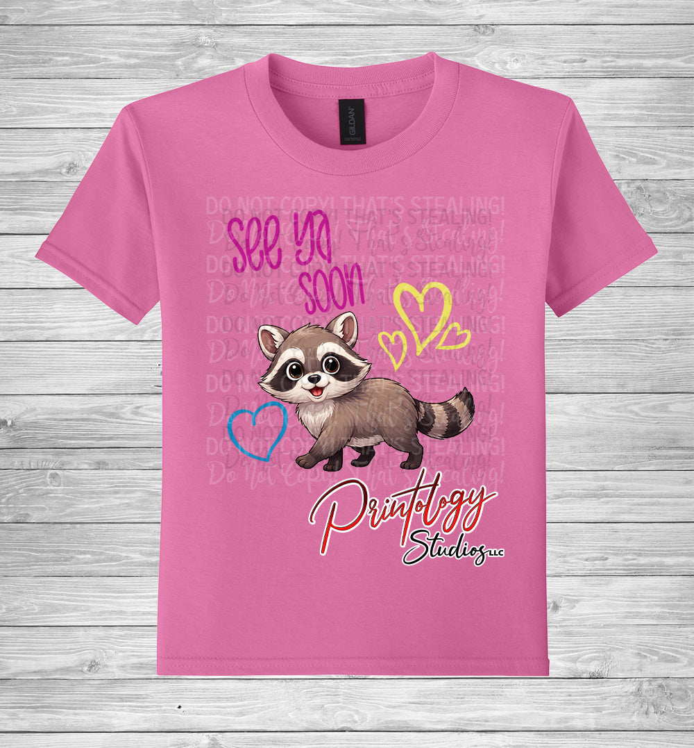 Youth See Ya Soon Raccoon Graphic T-Shirt