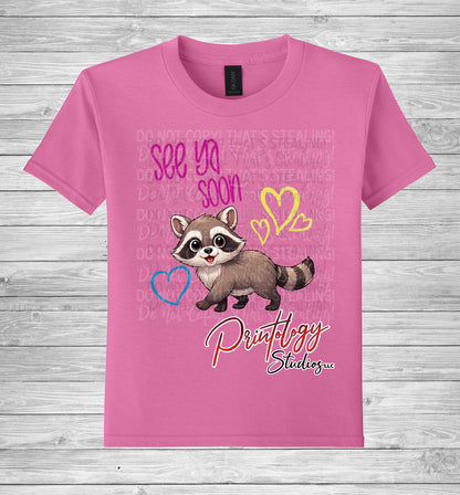 Youth See Ya Soon Raccoon Graphic T-Shirt