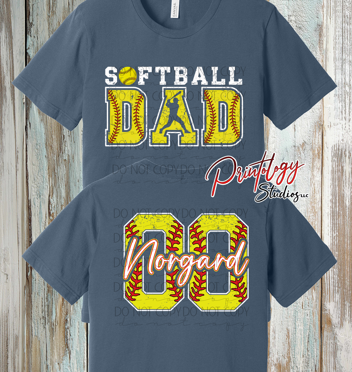 Personalized Softball Dad Shirt – Custom Name & Number