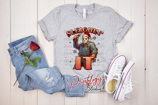 Sleighin’ It – Horror Christmas DTF Transfer